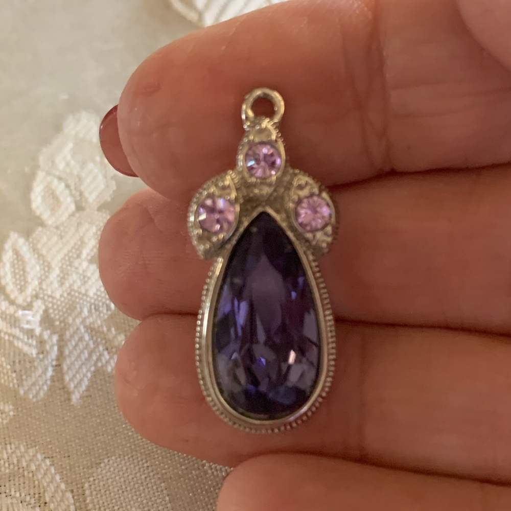 Vintage Givenchy Simulated Amethyst Pendant